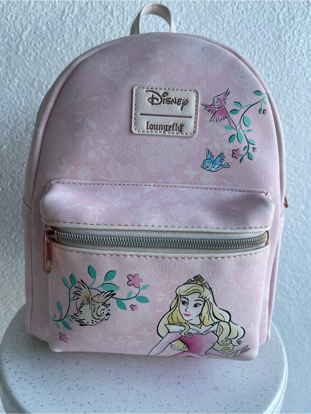 Disney Pink Sleeping Beauty Floral Mini Backpack